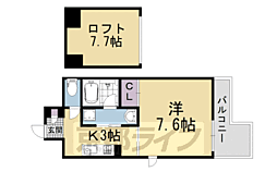 ファーストコート五条新町 8階1Kの間取り