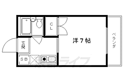 近鉄京都線 向島駅 徒歩14分の賃貸マンション 1階1Kの間取り