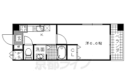 近鉄京都線 竹田駅 徒歩8分の賃貸マンション 1階1Kの間取り