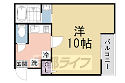 京都地下鉄東西線 二条駅 徒歩13分の賃貸マンション 3階1Kの間取り