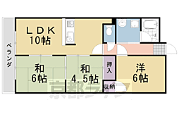 阪急京都本線 桂駅 徒歩20分の賃貸マンション 2階3LDKの間取り