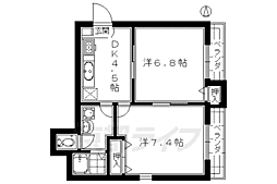メゾン・シバタ 2階2DKの間取り