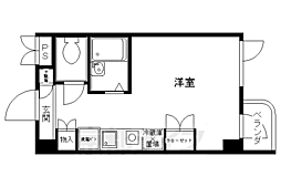JR山陰本線 円町駅 徒歩3分の賃貸マンション 3階ワンルームの間取り