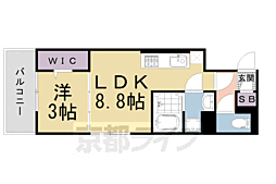 阪急京都本線 西院駅 徒歩13分の賃貸アパート 2階1LDKの間取り
