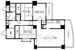 京阪宇治線 観月橋駅 徒歩6分の賃貸マンション 6階3LDKの間取り