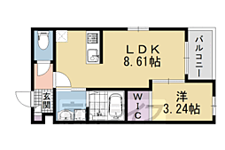 ＲＥＧＡＬＥＳＴ五条大宮（レガレスト） 1階1LDKの間取り