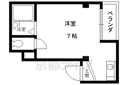 阪急京都本線 西院駅 徒歩8分の賃貸マンション 1階ワンルームの間取り