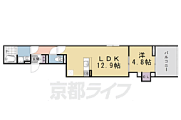 ＧＲＡＭＭ丹波口 2階1LDKの間取り