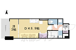 ＴＨＥ　ＧＡＲＮＥＴ　ＭＩＬＬＥＮＮＩＵＭ　ＫＹＯＴＯ　九条 2階1DKの間取り
