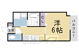 京都地下鉄東西線 二条城前駅 徒歩2分の賃貸マンション 3階1Kの間取り