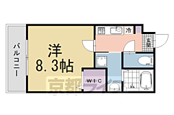 京阪本線 中書島駅 徒歩7分の賃貸マンション 4階1Kの間取り