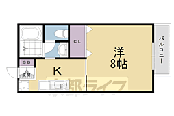阪急嵐山線 松尾大社駅 徒歩12分の賃貸アパート 2階1Kの間取り