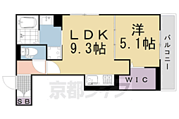 アレーズ向日町 3階1LDKの間取り