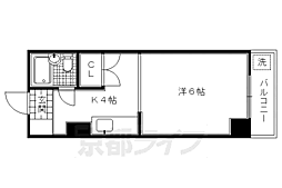 京都市営烏丸線 四条駅 徒歩7分の賃貸マンション 3階1Kの間取り