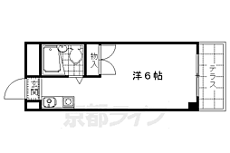 阪急京都本線 桂駅 徒歩19分の賃貸マンション 1階1Kの間取り