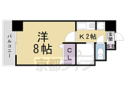 JR山陰本線 二条駅 徒歩3分の賃貸マンション 3階1Kの間取り