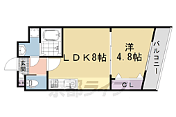 JR山陰本線 嵯峨嵐山駅 徒歩6分の賃貸マンション 3階1LDKの間取り
