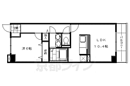 京阪本線 中書島駅 徒歩28分の賃貸マンション 3階1LDKの間取り