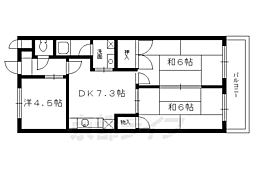 京阪本線 丹波橋駅 徒歩5分の賃貸マンション 4階3DKの間取り