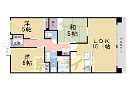 阪急京都本線 西院駅 徒歩13分の賃貸マンション 5階3LDKの間取り