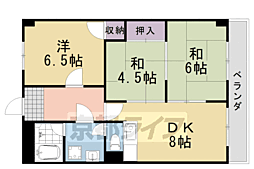 阪急京都本線 桂駅 徒歩5分の賃貸マンション 3階3DKの間取り