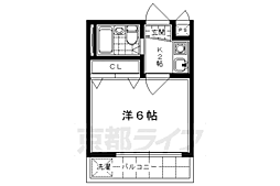 プレジデント河合 4階1Kの間取り