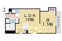 阪急京都本線 桂駅 徒歩15分の賃貸マンション 6階1LDKの間取り