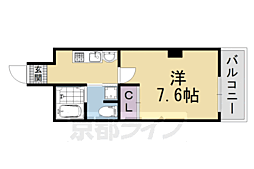 パラシオ池田 1階1Kの間取り