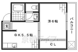 京阪本線 伏見稲荷駅 徒歩3分の賃貸アパート 4階1DKの間取り