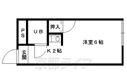 明瑞 2階1Kの間取り