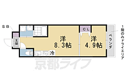 京阪本線 伏見桃山駅 徒歩6分の賃貸マンション 1階1LDKの間取り
