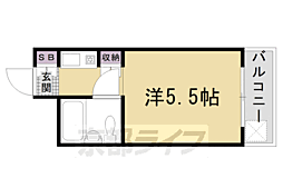 阪急京都本線 西京極駅 徒歩13分の賃貸マンション 3階1Kの間取り
