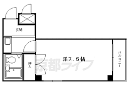 京都地下鉄東西線 二条城前駅 徒歩1分の賃貸マンション 4階1Kの間取り