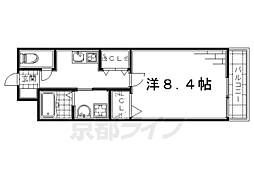 京阪本線 丹波橋駅 徒歩2分の賃貸マンション 1階1Kの間取り