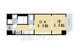 JR山陰本線 花園駅 徒歩3分の賃貸マンション 3階1DKの間取り
