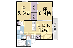 ＧＲＡＮＤ　ＡＧＥ 3階2LDKの間取り