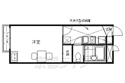 京阪本線 墨染駅 徒歩9分の賃貸アパート 2階1Kの間取り