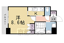 エスリード烏丸五条駅前 4階1Kの間取り