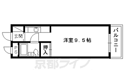 京都市営烏丸線 四条駅 徒歩8分の賃貸マンション 4階1Kの間取り