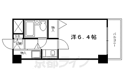 ライオンズマンション四条烏丸 7階1Kの間取り