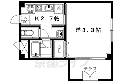 グラシアス 1階1Kの間取り