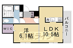 京阪本線 中書島駅 徒歩30分の賃貸アパート 3階1LDKの間取り