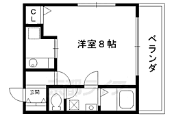 パークサイド秀泉 1Kの間取図画像