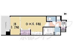 ザガーネットミレニアム京都九条烏丸 1DKの間取図画像