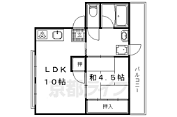 山伴マンション 1LDKの間取図画像