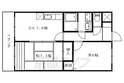 ミレニアム加納 2DKの間取図画像