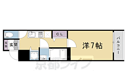 アドバンス京都烏丸町 1Kの間取図画像