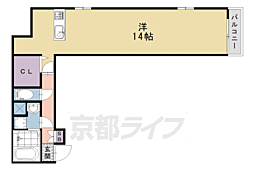 アロッジオ長岡京 1Kの間取図画像