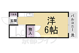 コーポワキ 1Kの間取図画像