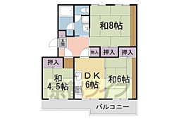 東大路高野第1住宅1棟 3DKの間取図画像